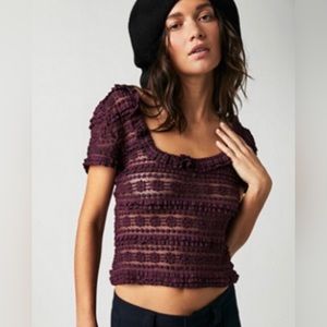 NWT Free People Intimately Free lace Top.